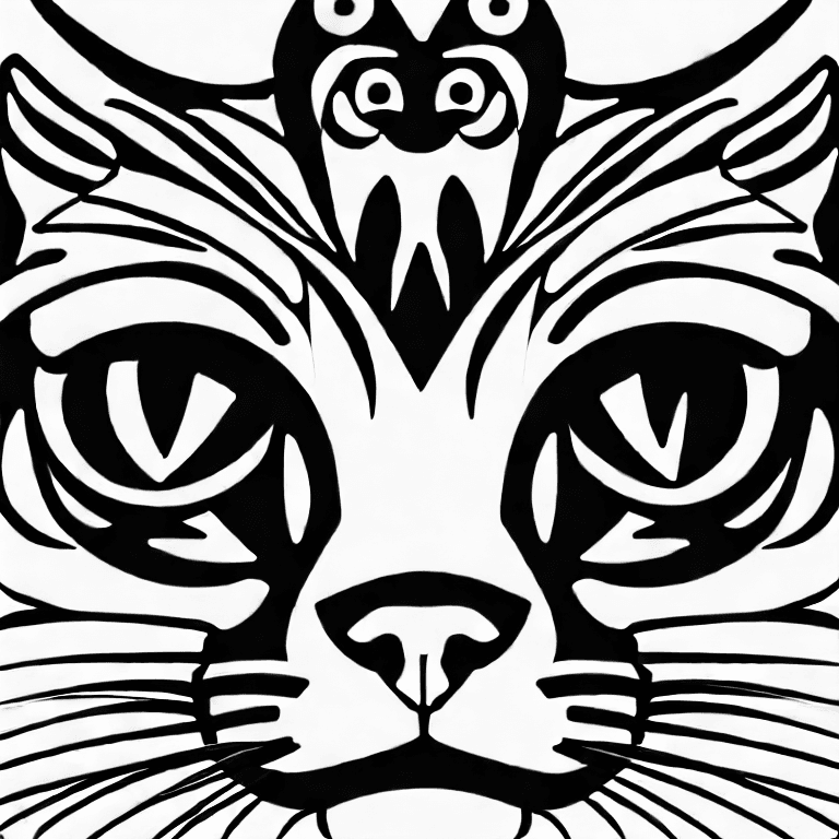 Coloring page of gambar cat no and background white full face head