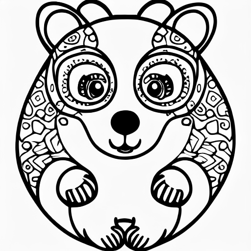 Coloring page of hamster