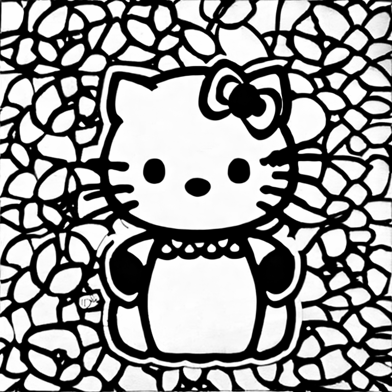 Coloring page of hello kitty