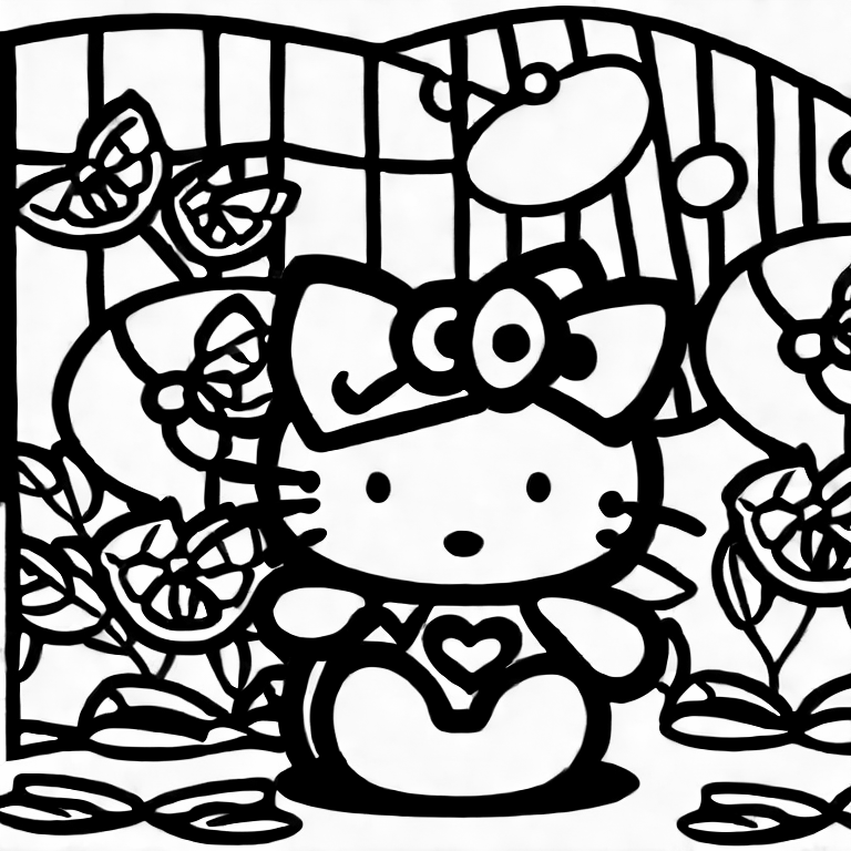 Coloring page of hello kitty new