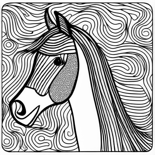 Coloring page of horse