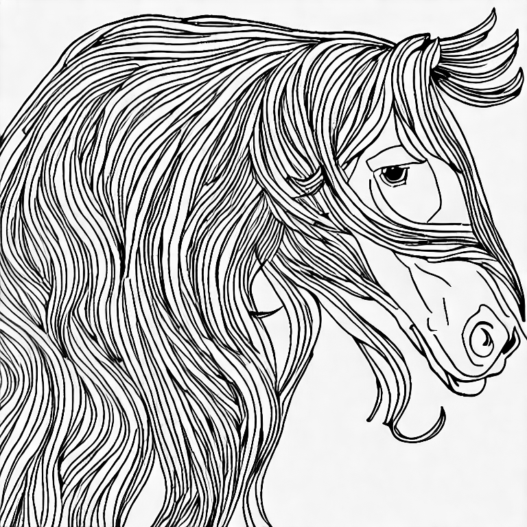 Coloring page of horses