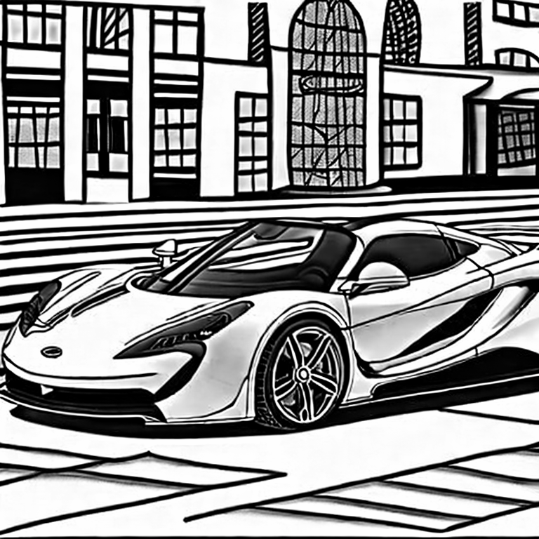 Coloring page of hyper cars