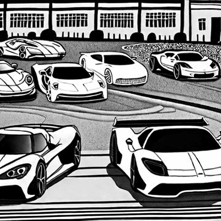 Coloring page of hyper cars