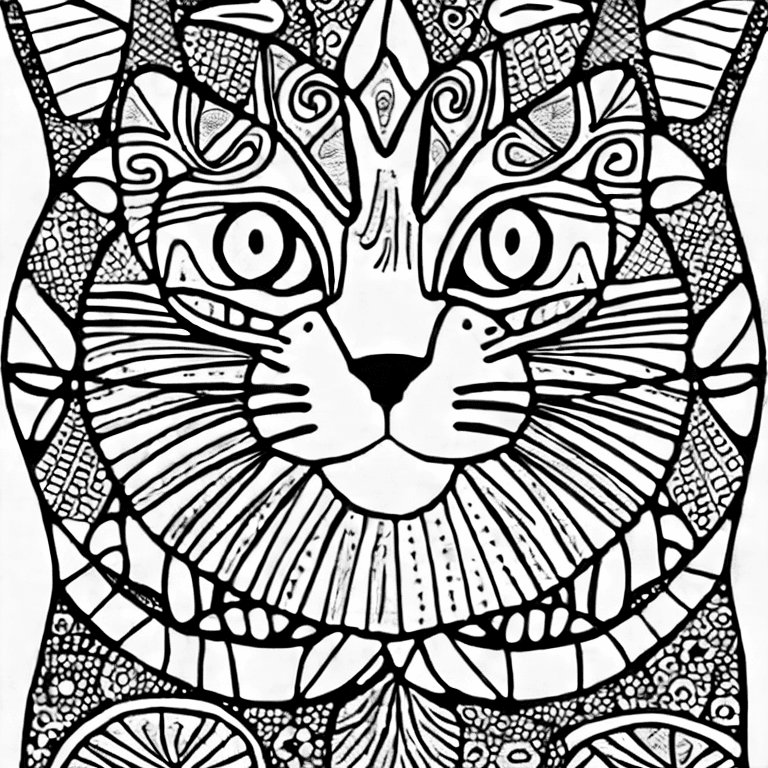 Coloring page of i want to make a cat printable