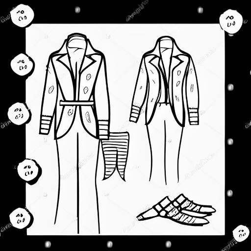 Coloring page of italian clothes