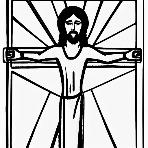 Coloring page of jesus on the cross