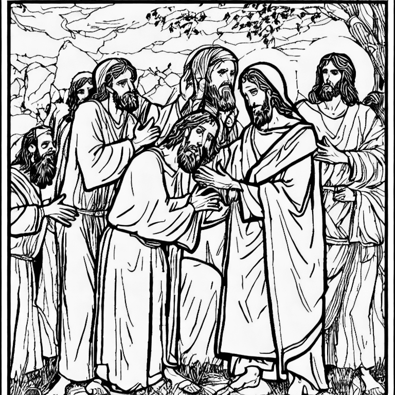 “jesus talking to nicodemus” coloring page | COLOR anything