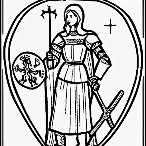 Coloring page of joan of arc