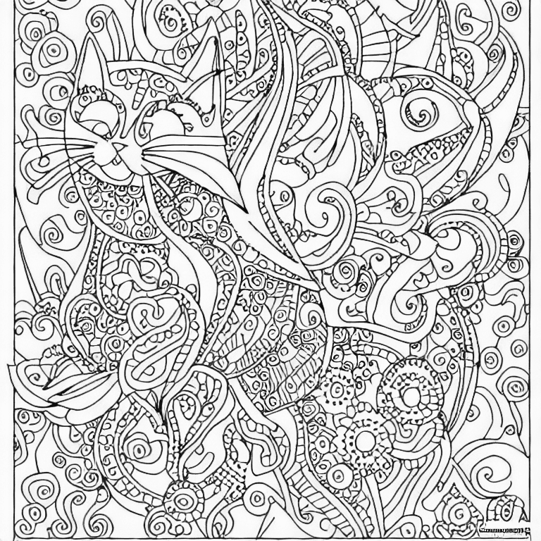 Coloring page of katze