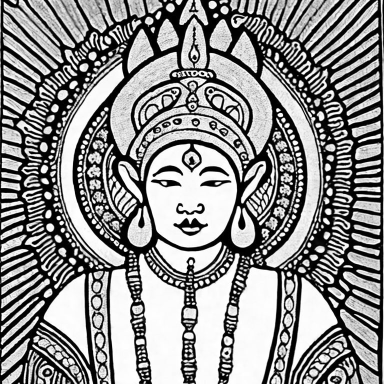 Coloring page of king of the majapahit srivijaya kingdom