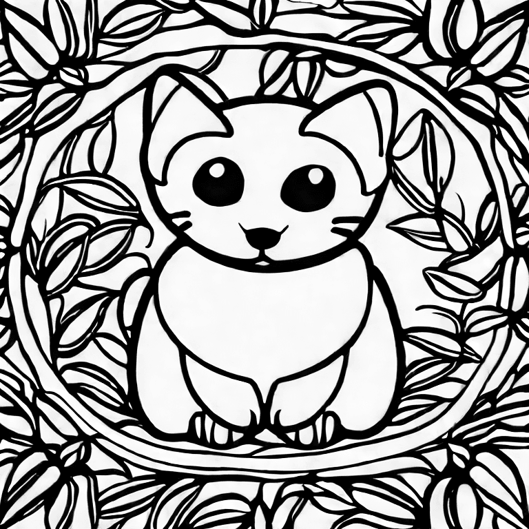 Coloring page of kucing putij