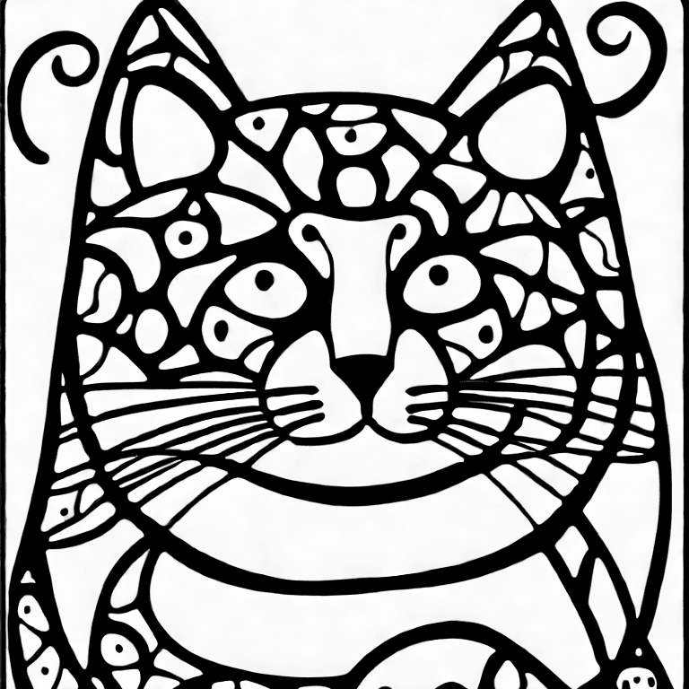 Coloring page of lady cat