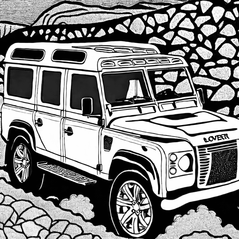 Coloring page of landrover