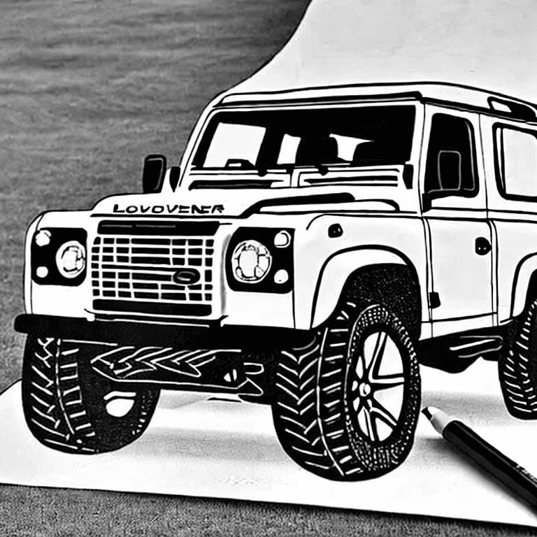 Coloring page of landrover