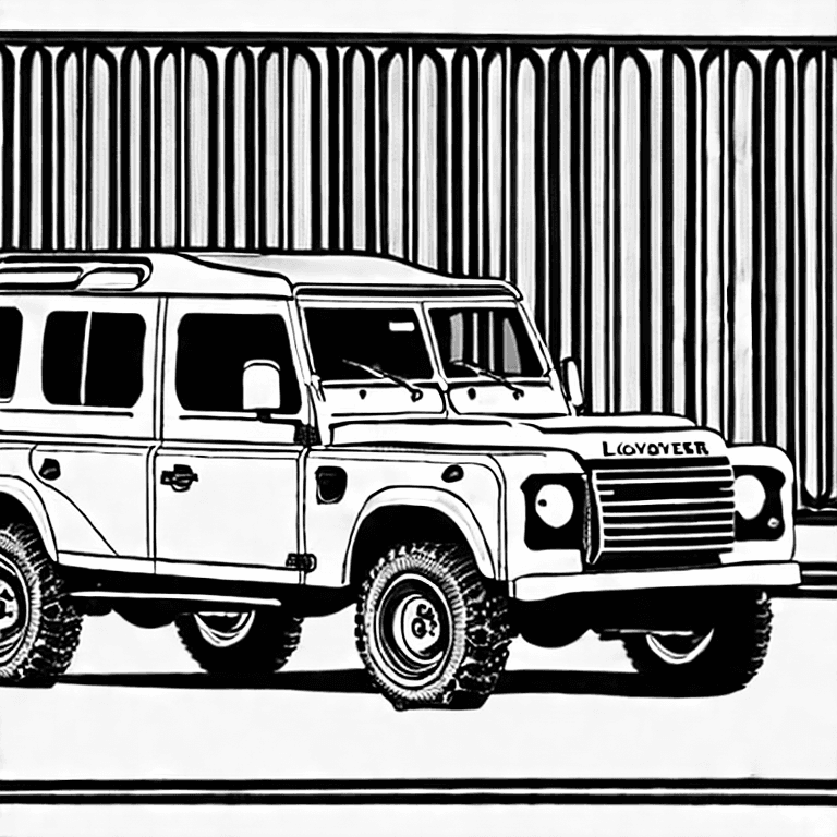 Coloring page of landrover