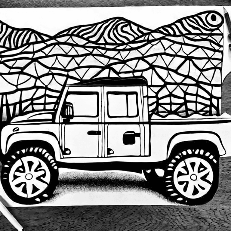 Coloring page of landrover