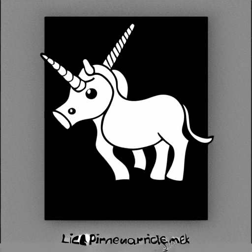 Coloring page of licorne with tusks