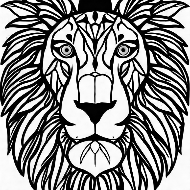 Coloring page of lion