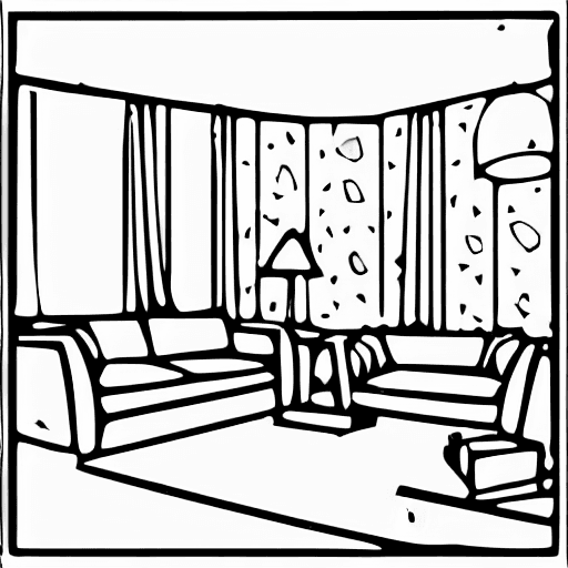 Coloring page of livingroom