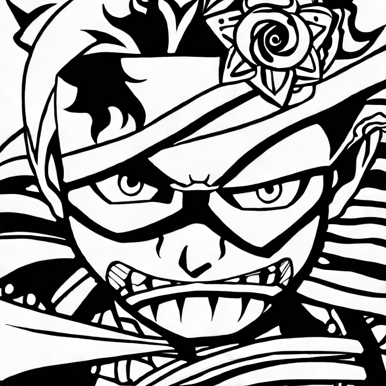 Coloring page of luffy gear 5