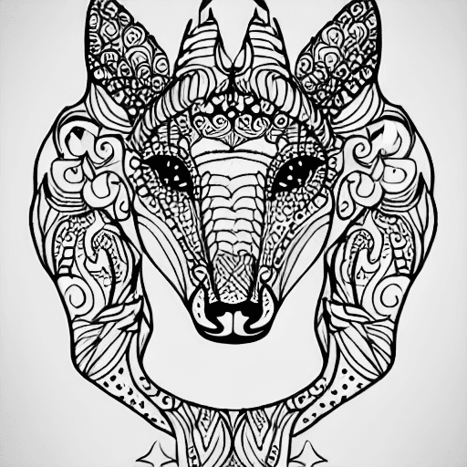 Coloring page of magical spirit animal