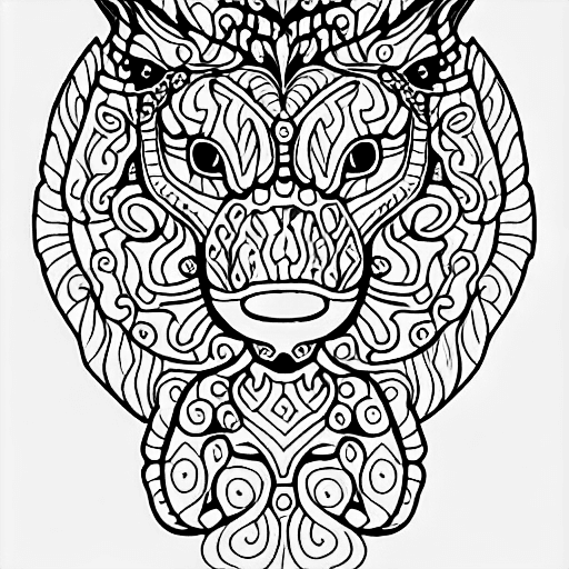 Coloring page of magical spirit animal