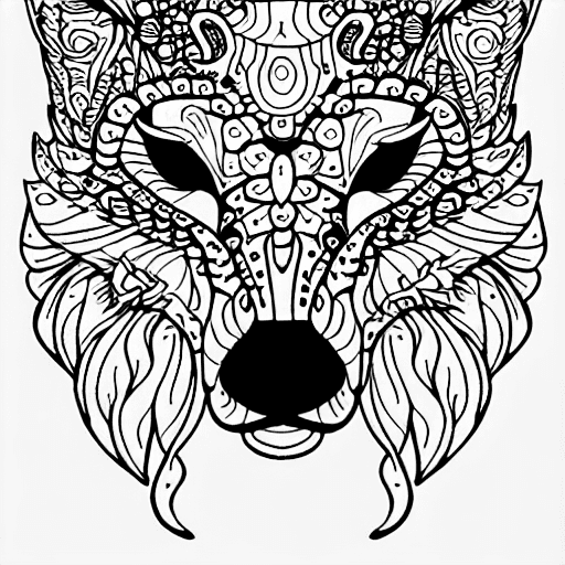 Coloring page of magical spirit animal