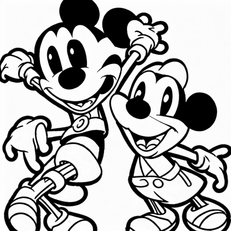 Coloring page of mikey mouse