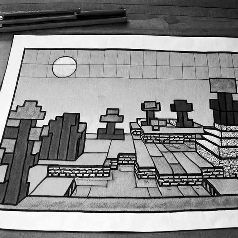 Coloring page of minecraft