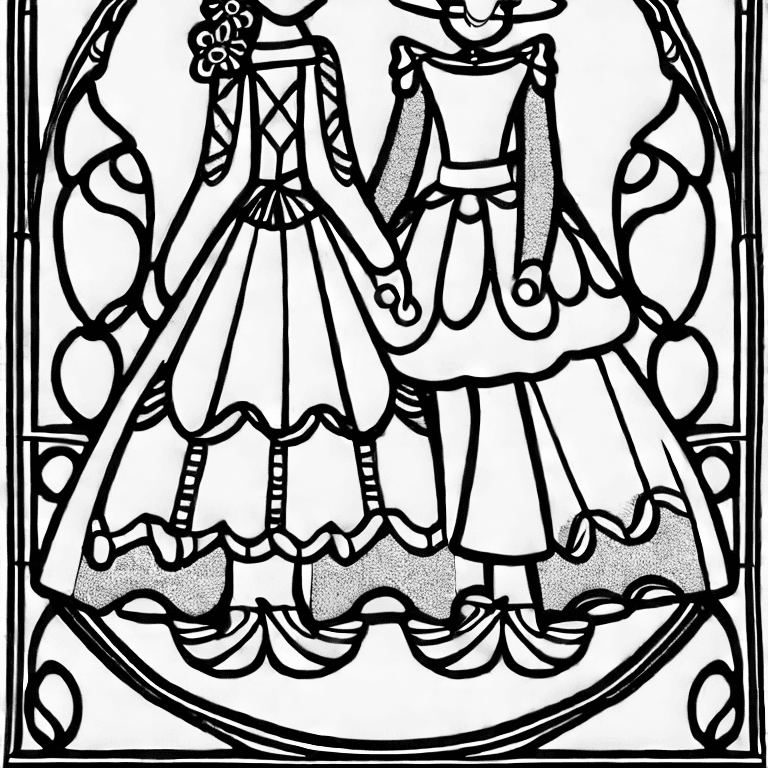 Coloring page of mqueen and sally