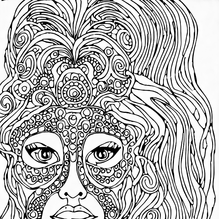Coloring page of my face