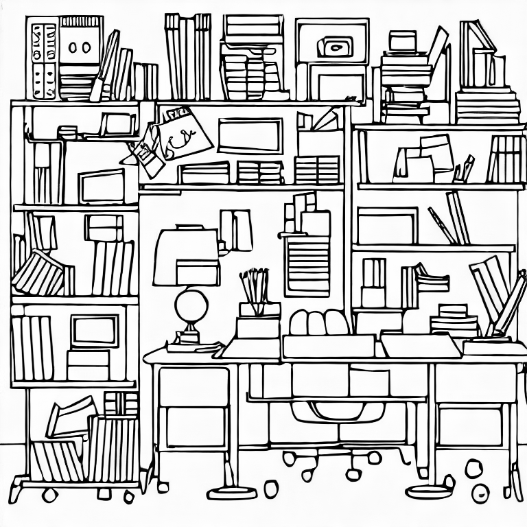 Coloring page of office