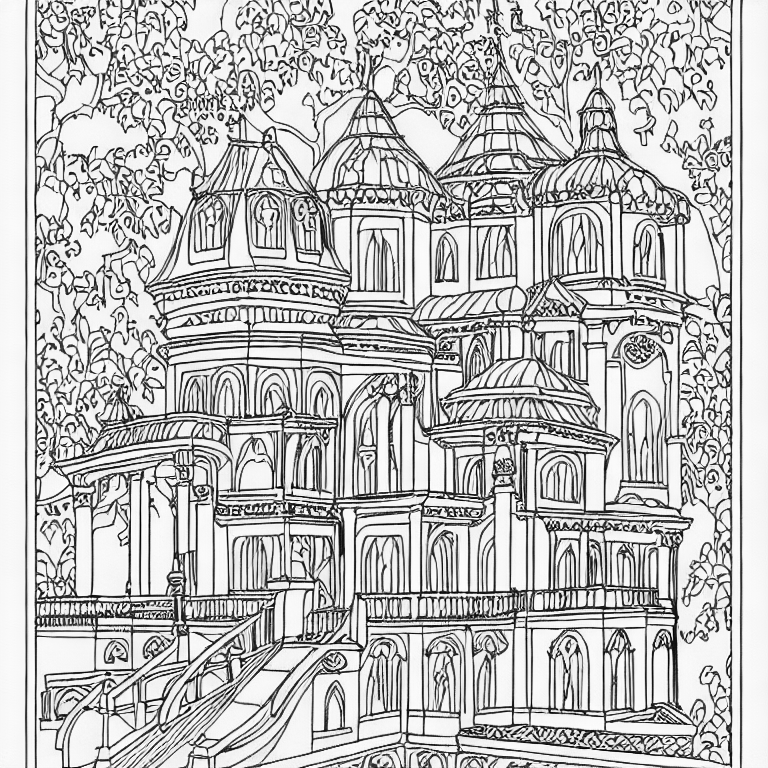 Coloring page of palace