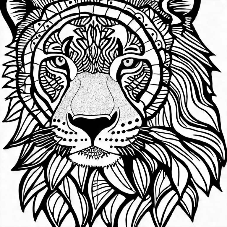 Coloring page of pather leo