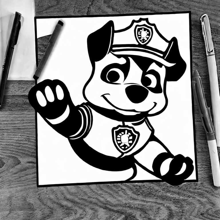Coloring page of paw patrol
