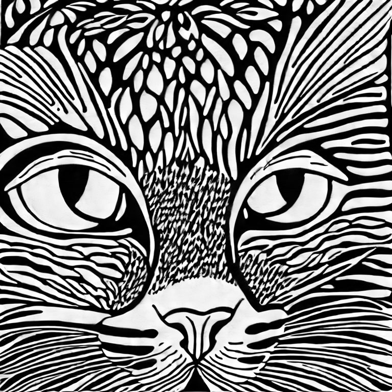 Coloring page of picture full cat background white full body