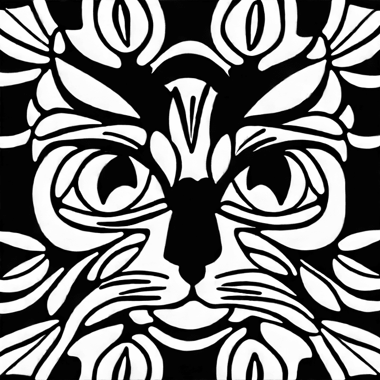 Coloring page of picture full cat background white full face head