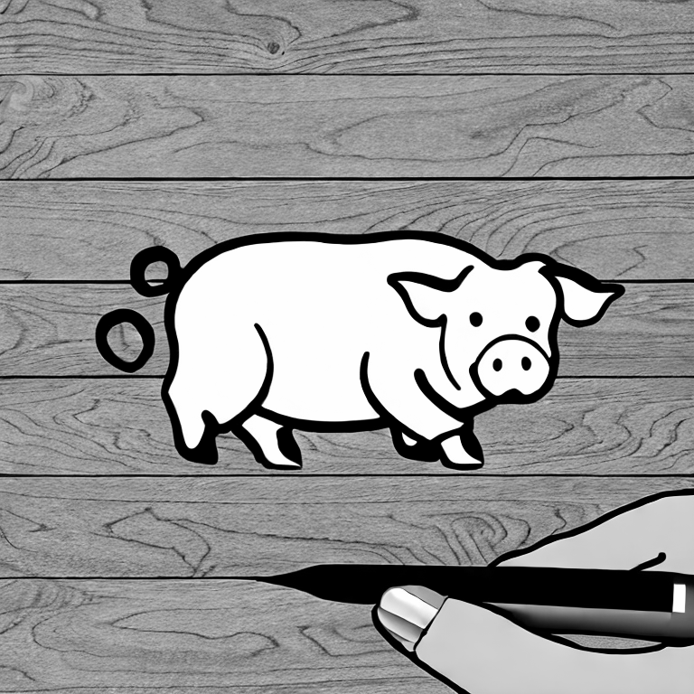 Coloring page of pig