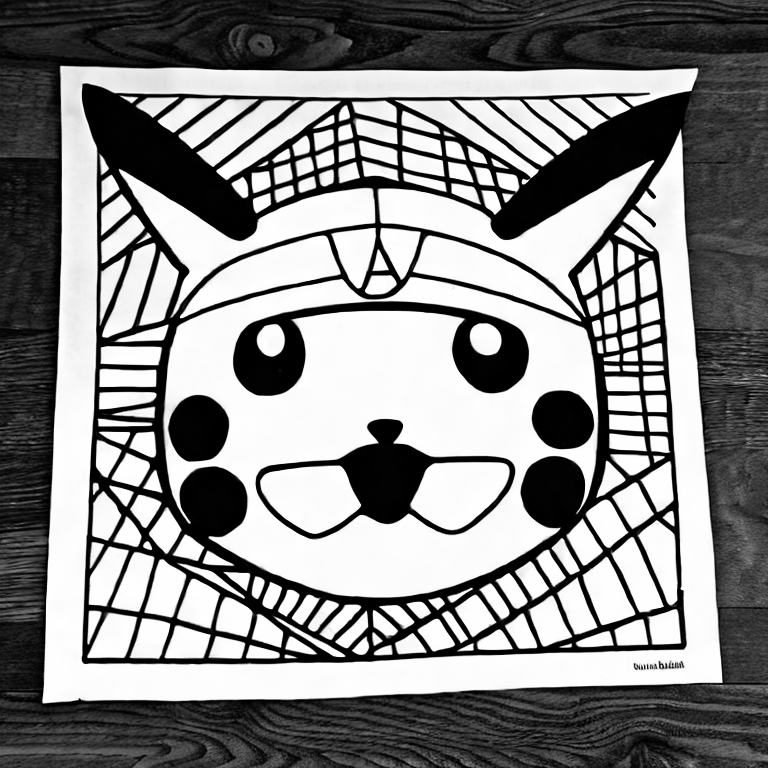 Coloring page of pikachu