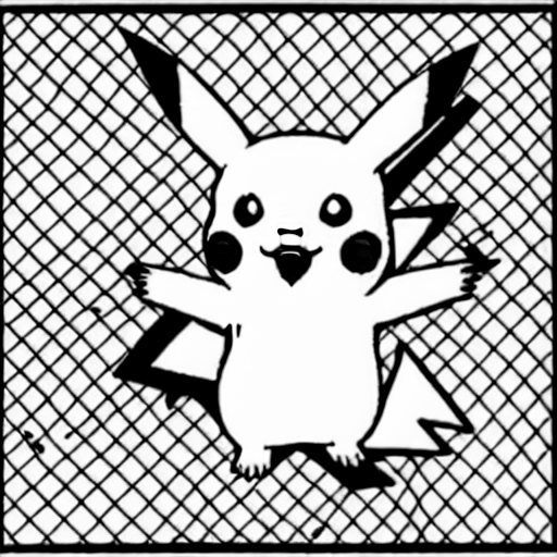 Coloring page of pikachu