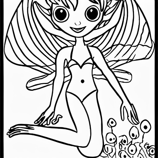 Coloring page of pixie swim
