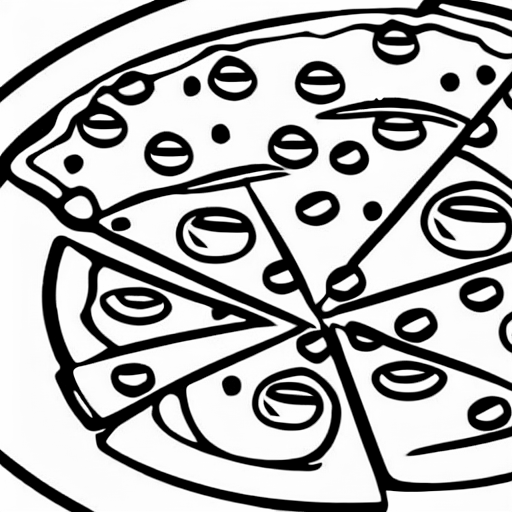 Coloring page of pizza