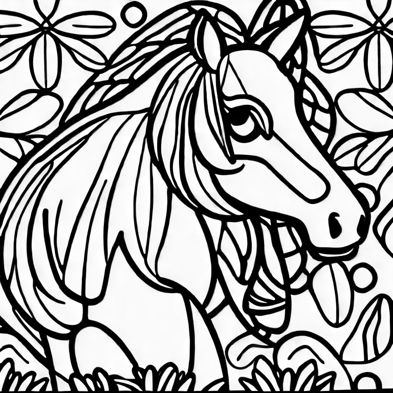Coloring page of poney