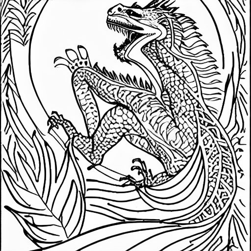 Coloring page of raya and the last dragon