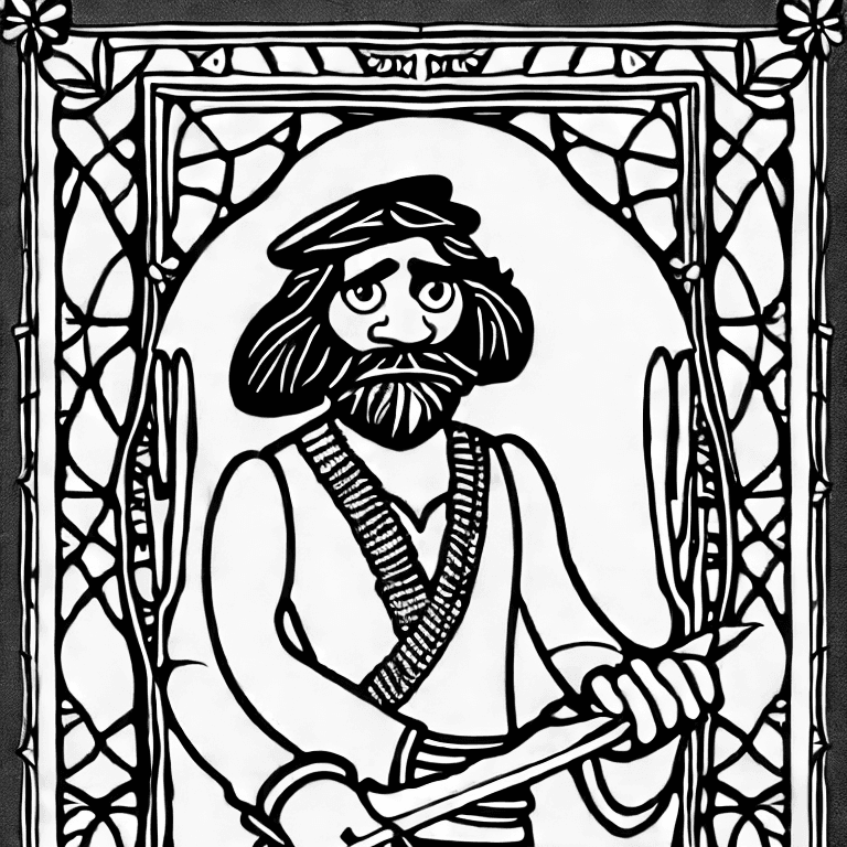 Coloring page of robinson crusoe