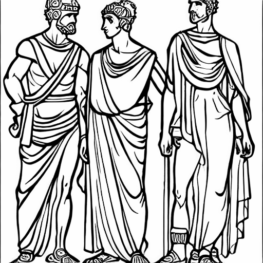 Coloring page of roman people