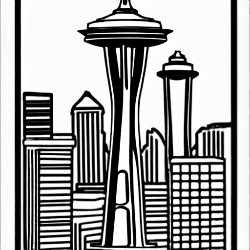 Coloring page of seattle