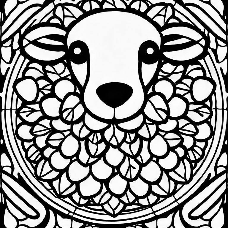 Coloring page of sheep