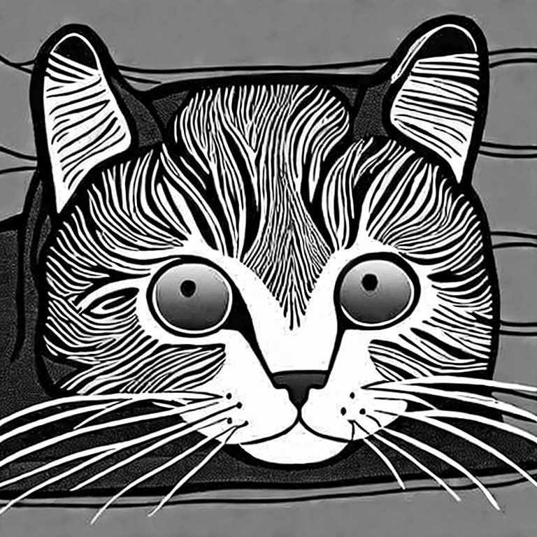 Coloring page of smart cat